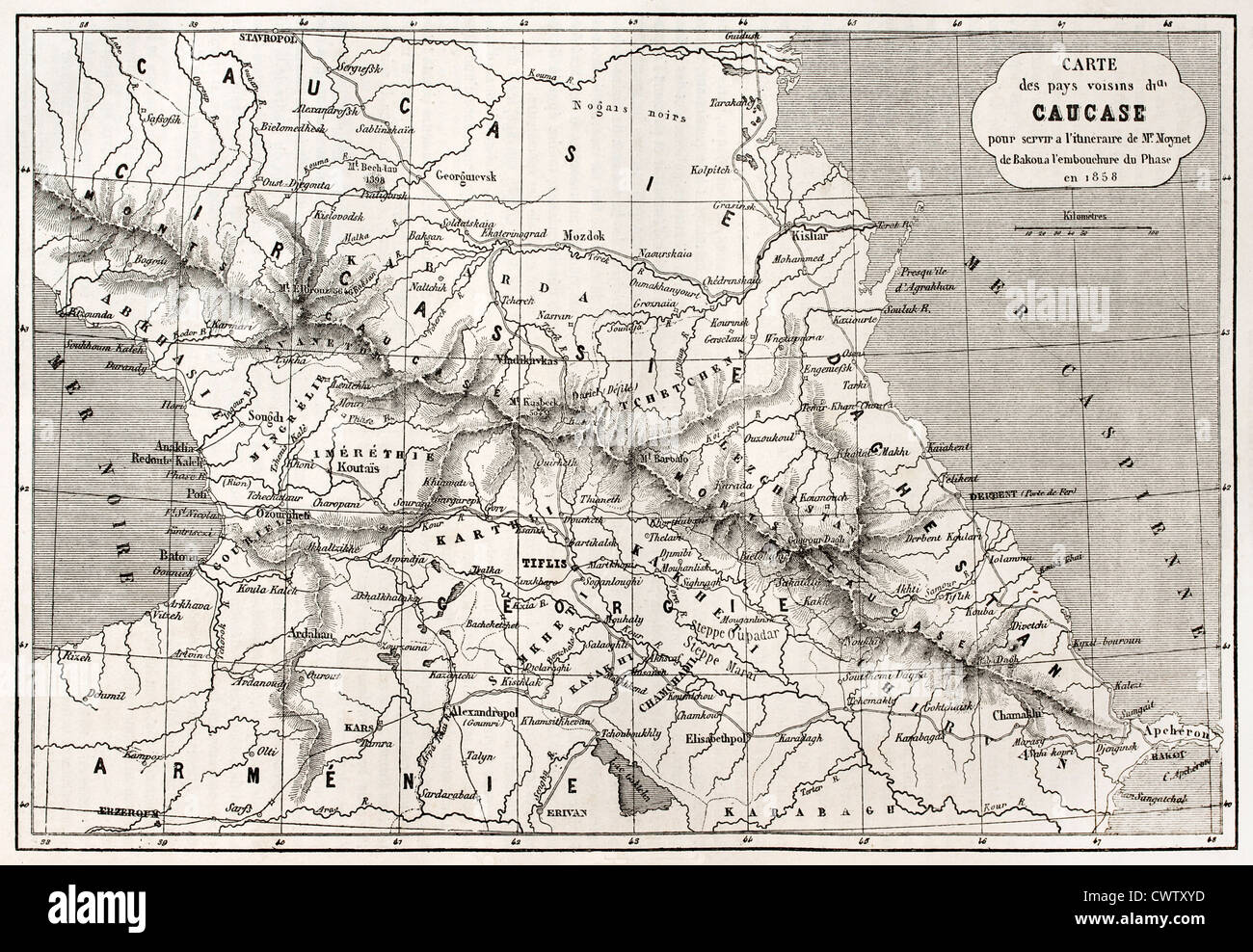 Ancienne carte du Caucase Banque D'Images Ancienne carte du Caucase Banque D'Images