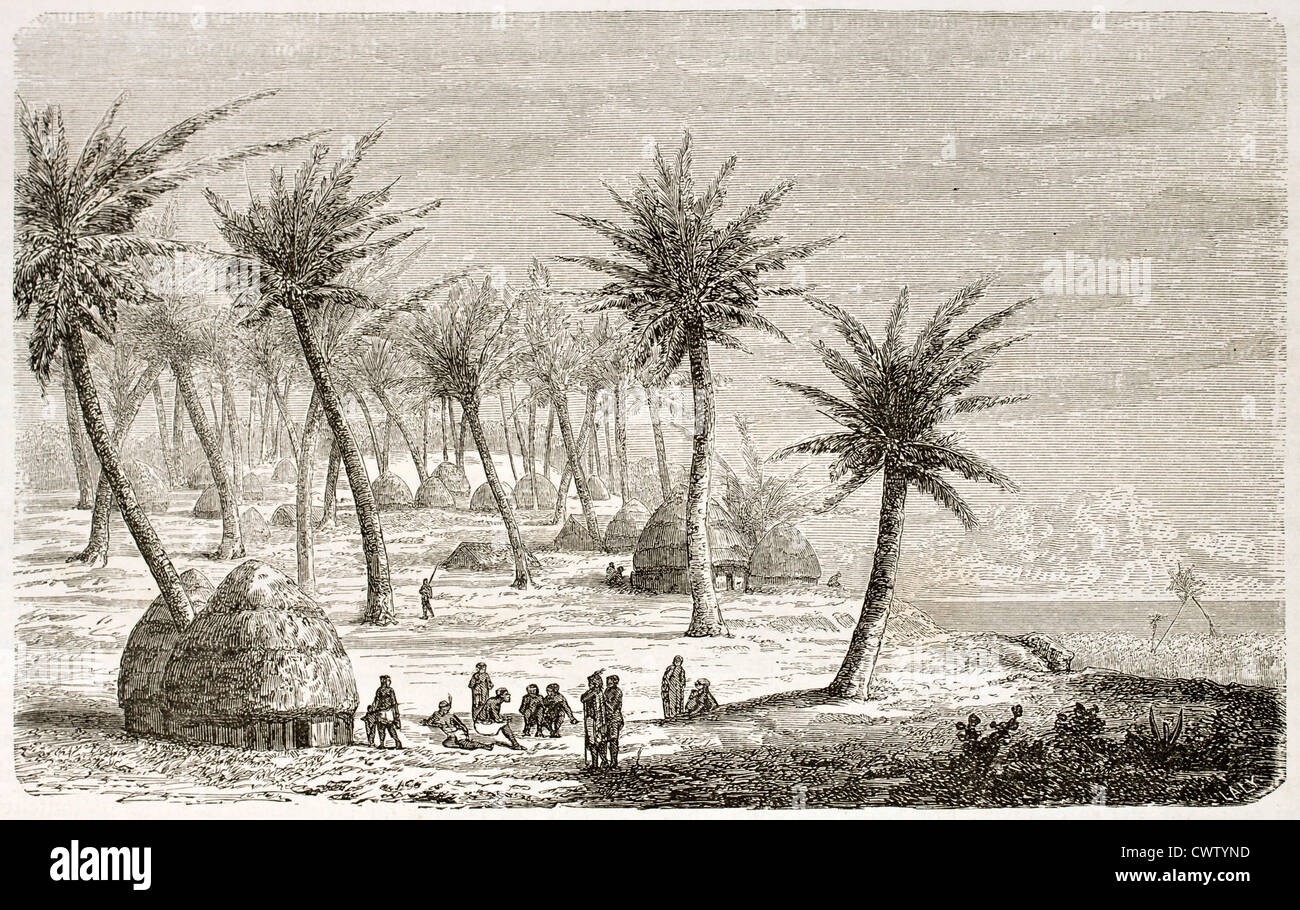 Village de Mrima, vieille région Afrique de l'est vue, Banque D'Images