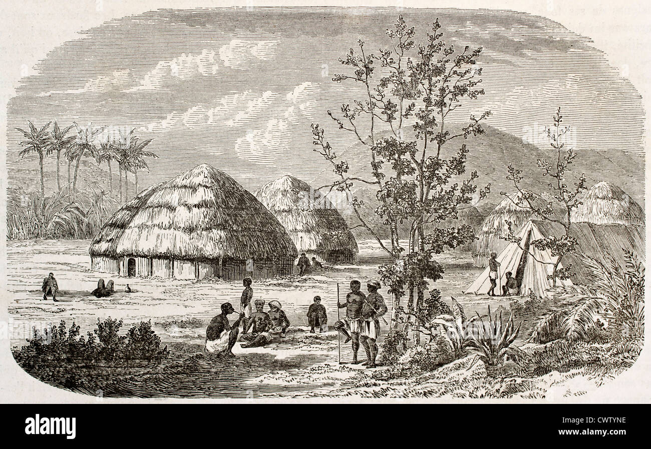 Msene vieux village vue, Tanzanie Banque D'Images