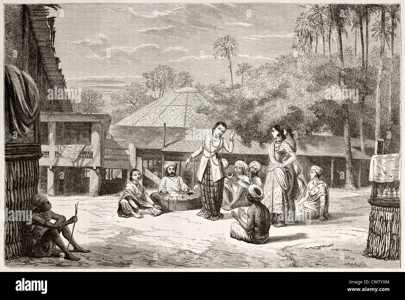 Représentation théâtrale en plein air Royaume d'Ava Banque D'Images