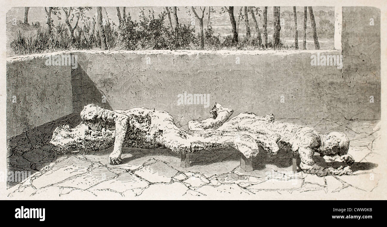 Des moulages de corps de Pompéi Banque D'Images