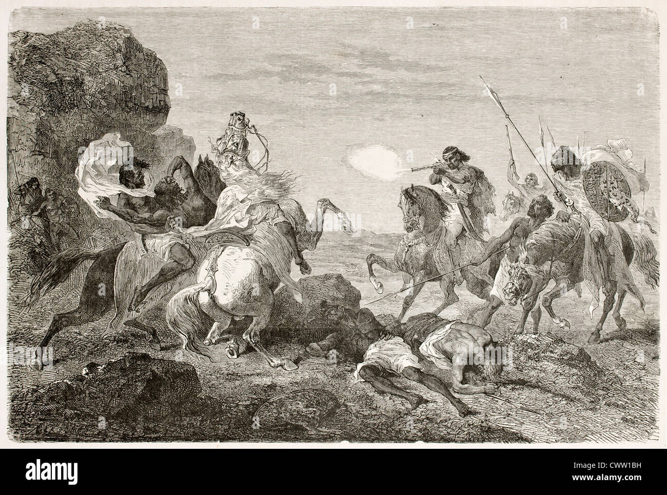 Voyageur britannique John Bell tué par warriorsx Abyssin Banque D'Images