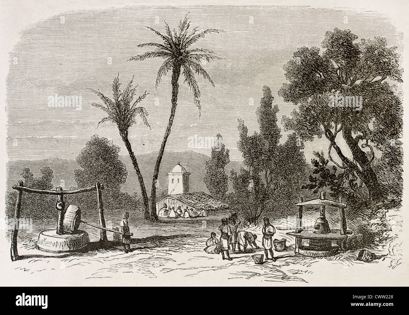 Djema-Sah-Ridj vieille vue, l'Algérie Banque D'Images