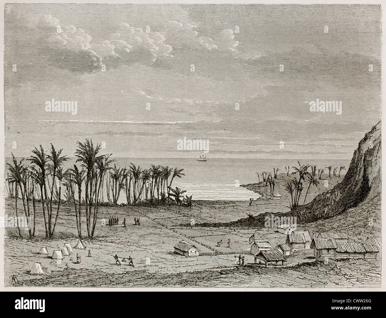 Houagap vue ancienne, Nouvelle Calédonie Banque D'Images