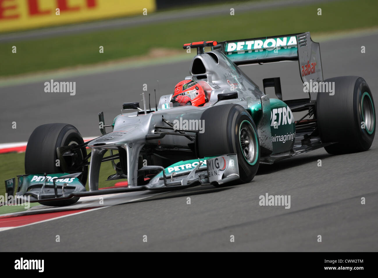 Michael Schumacher (Mercedes Benz F1) Grand Prix de Grande-Bretagne, Silverstone UK. La formule 1, F1 Banque D'Images