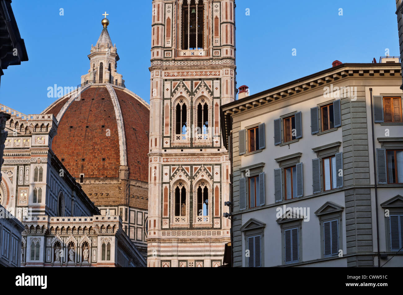 Le duomo et le Campanile tower Florence Toscane Italie Banque D'Images