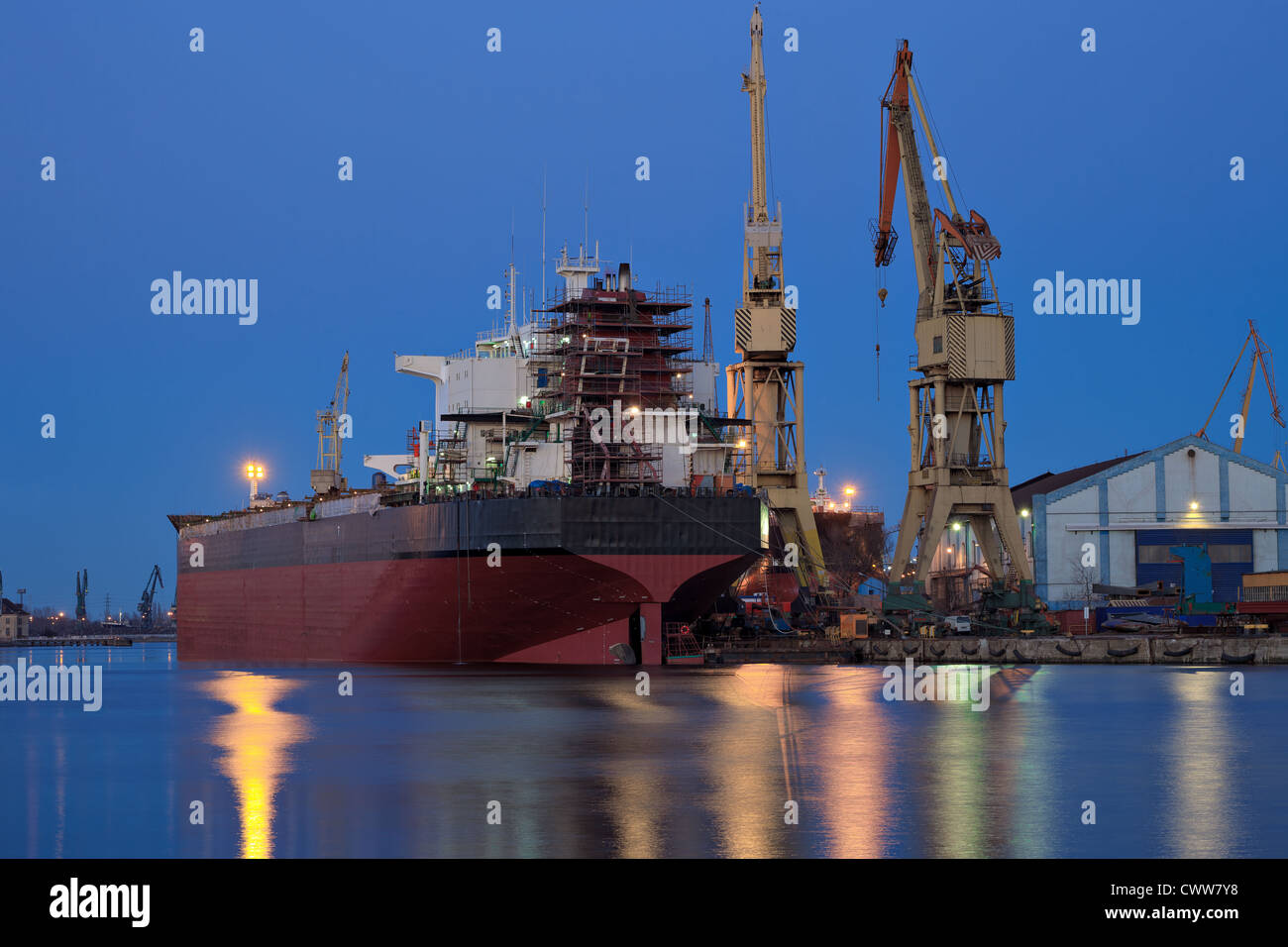 Vue sur le quai de chantier naval de Gdansk, Pologne. Banque D'Images