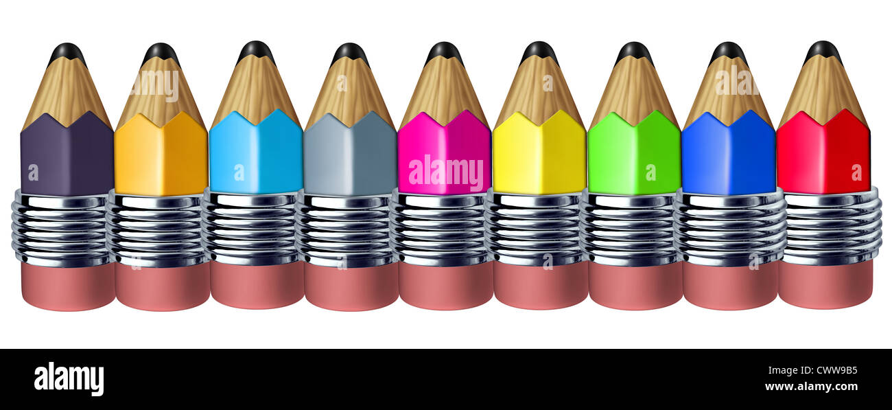 Crayon De Couleur Multi Border Avec Mini Crayons Montrant Le