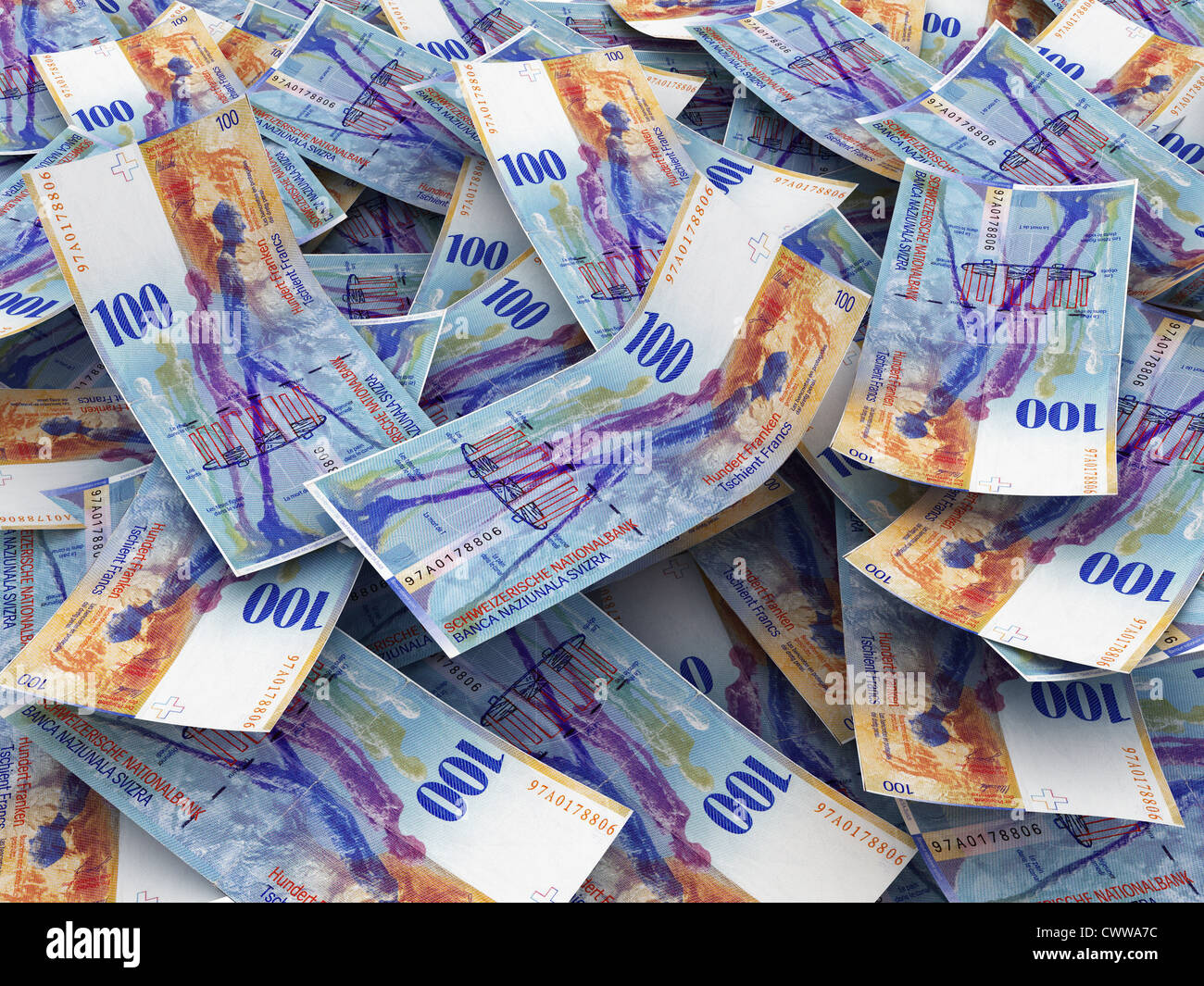 La Monnaie Suisse Billets De Banque Francs Suisses Pile De 100 Chf Photo Stock Alamy