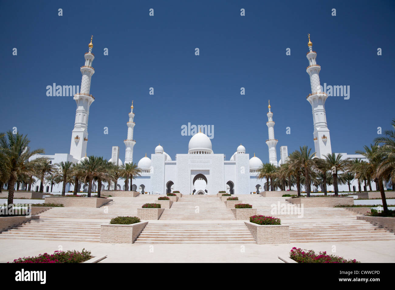 Cheikh Zayed Bin Sultan Al Nahyan, Grande Mosquée, Abu Dhabi, Émirats Arabes Unis Banque D'Images