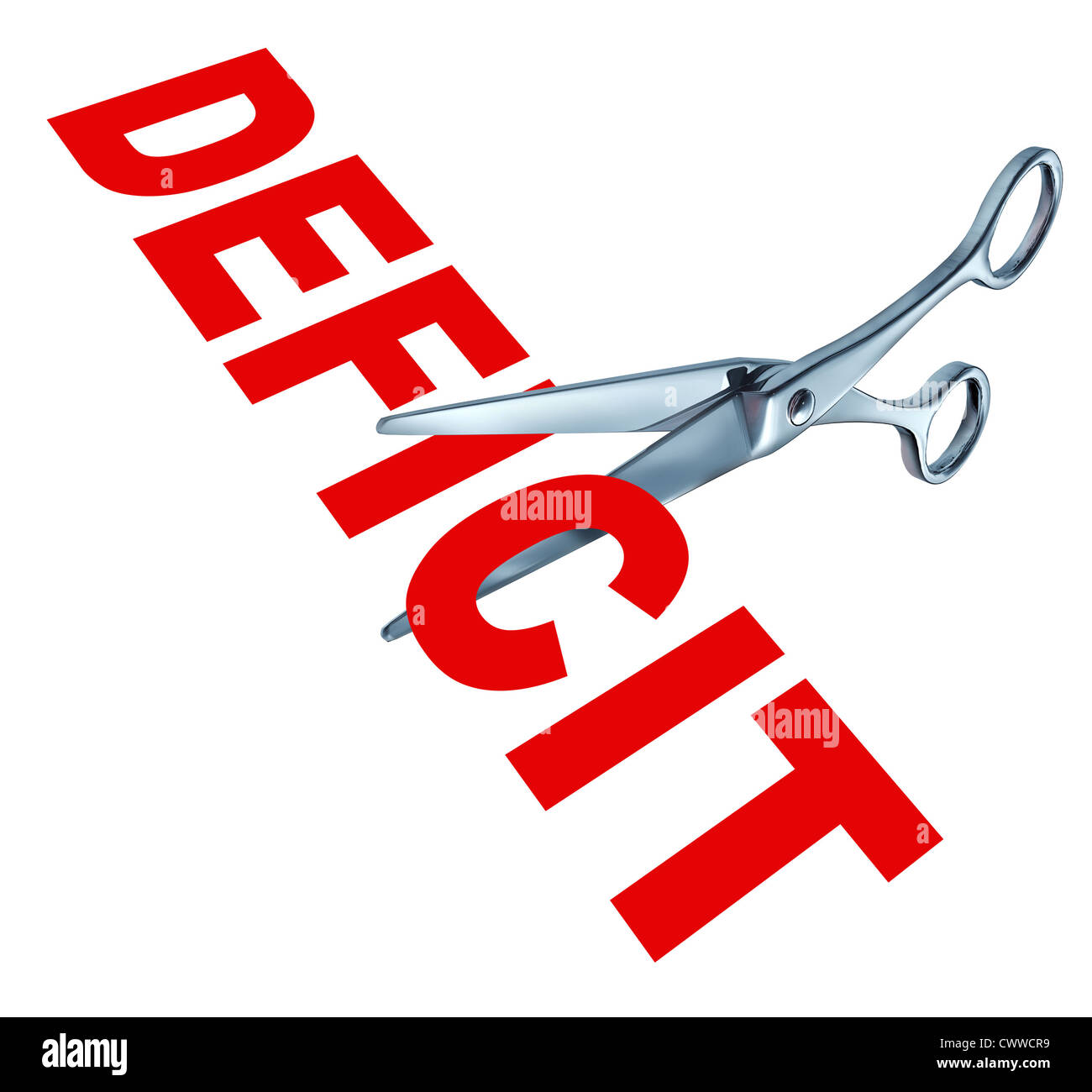 Réduire le déficit d'équilibrer le budget financier du gouvernement en raison de la récession et d'autres représentés par la crise de la dette publique Banque D'Images
