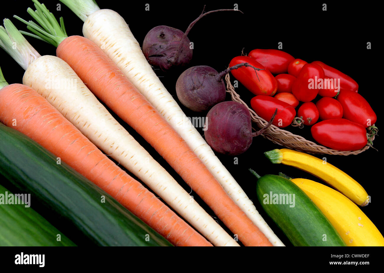 L'un des (12) Images dans cette série en rapport avec les fruits et légumes biologiques, illustré par le photographe Peter Wheeler. Banque D'Images