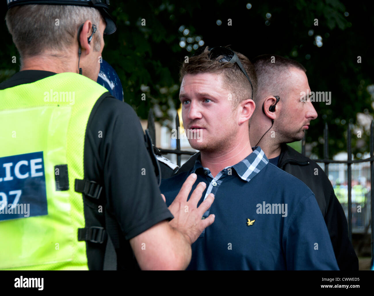 Tommy Robinson AKA Stephen Yaxley-Lennon leader de Ligue de défense anglaise Banque D'Images