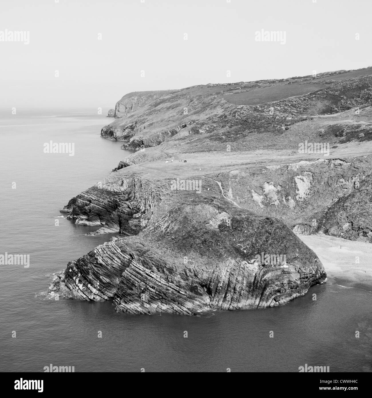 Castell, Bach, Cwmtydu Côte Ceredigion Banque D'Images