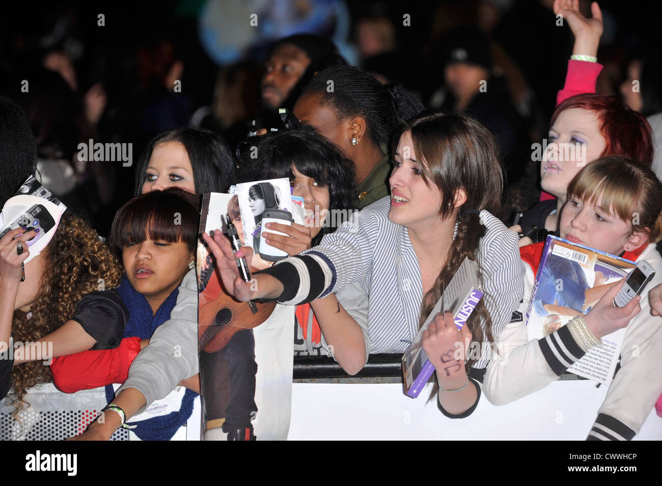 UK Premiere de Justin Bieber : ne jamais dire jamais, Cineworld, 02 Arena de Londres. 16 février 2011 Banque D'Images