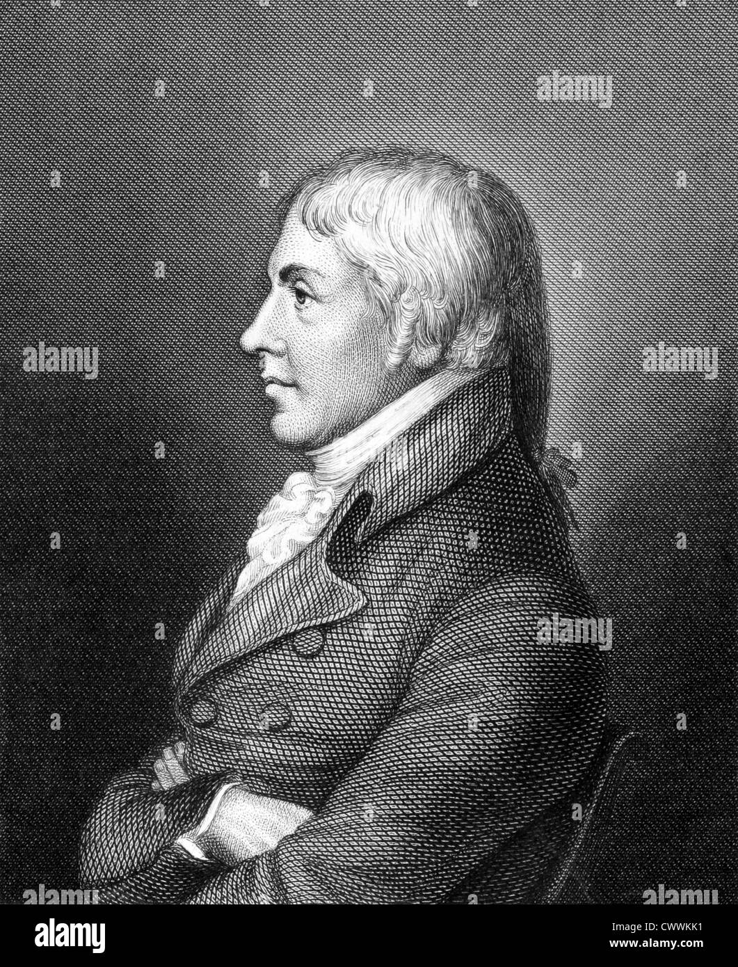 Edward Jenner (1749-1823) sur gravure de 1859. Le père de l'immunologie. Pionnier du vaccin antivariolique. Banque D'Images