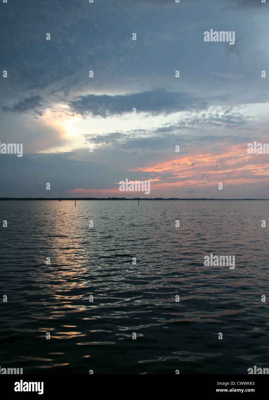 Coucher de soleil ciel nuages paysage portrait photo Banque D'Images