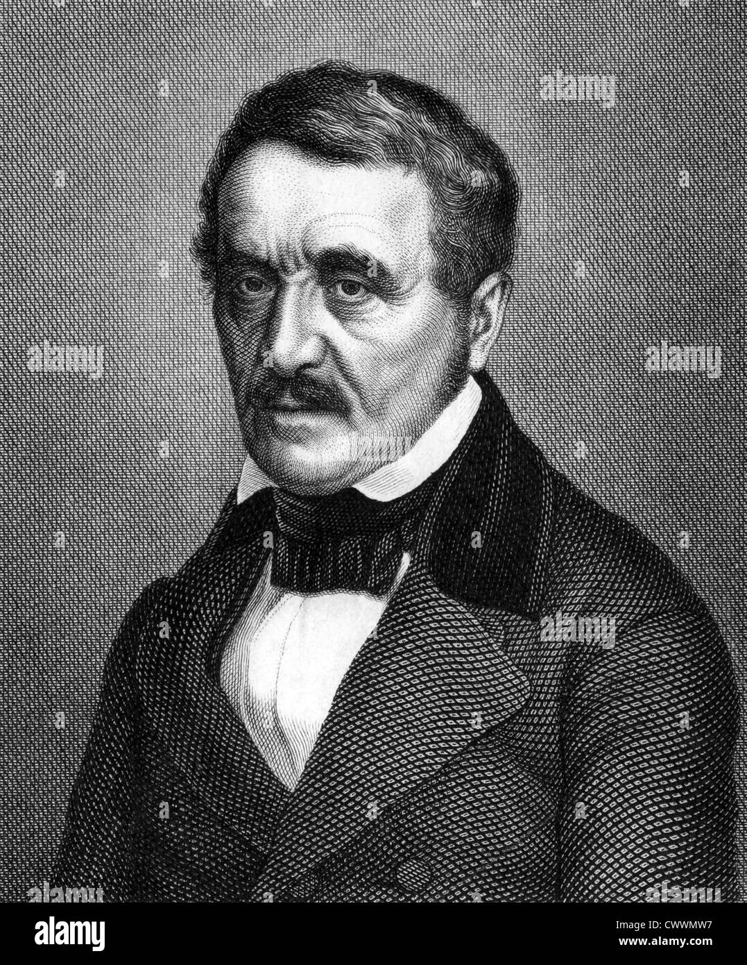 Jakob Philipp Fallmerayer (1790-1861) sur gravure de 1859. Voyageur tyrolien, journaliste, homme politique et de la propagande. Banque D'Images