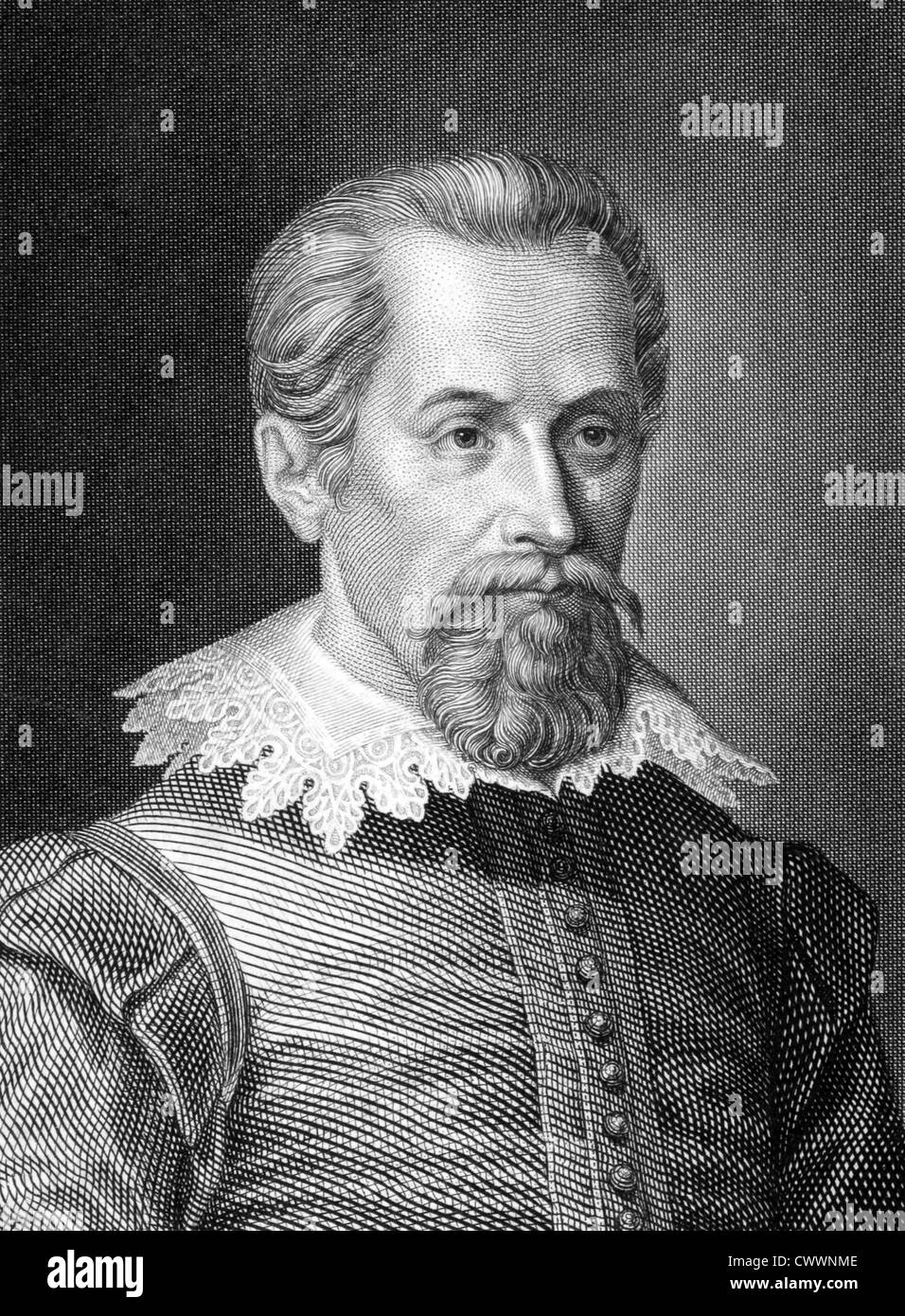 Johannes Kepler (1571-1630) sur gravure de 1859. Mathématicien, astronome et astrologue. Banque D'Images