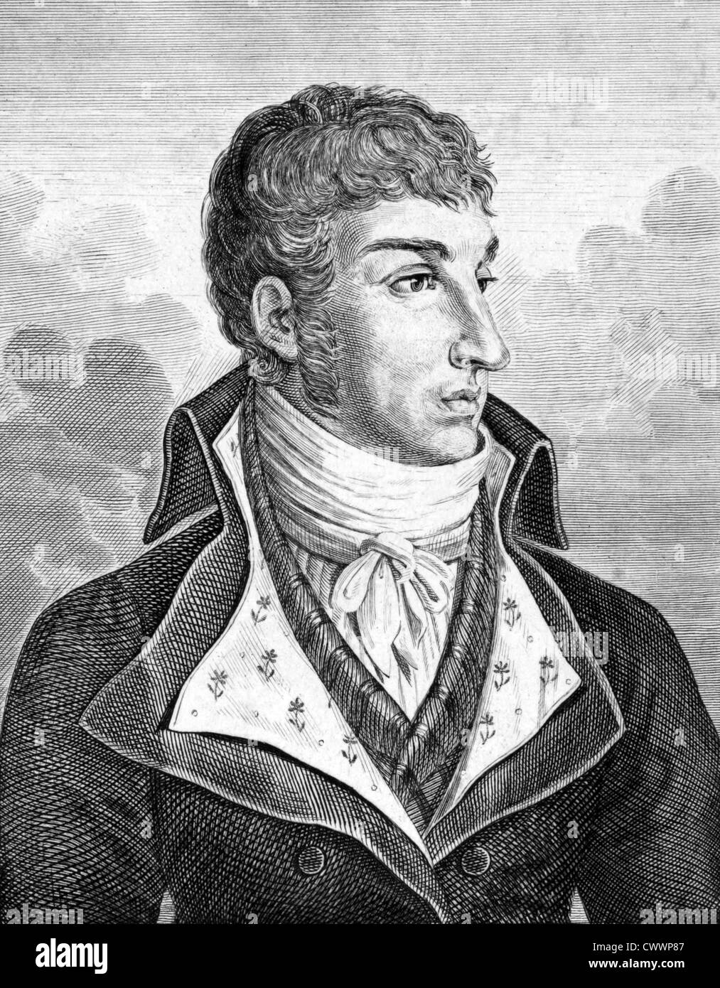 Jules de Polignac (1780-1847) sur gravure de 1859. Homme d'État français. Banque D'Images