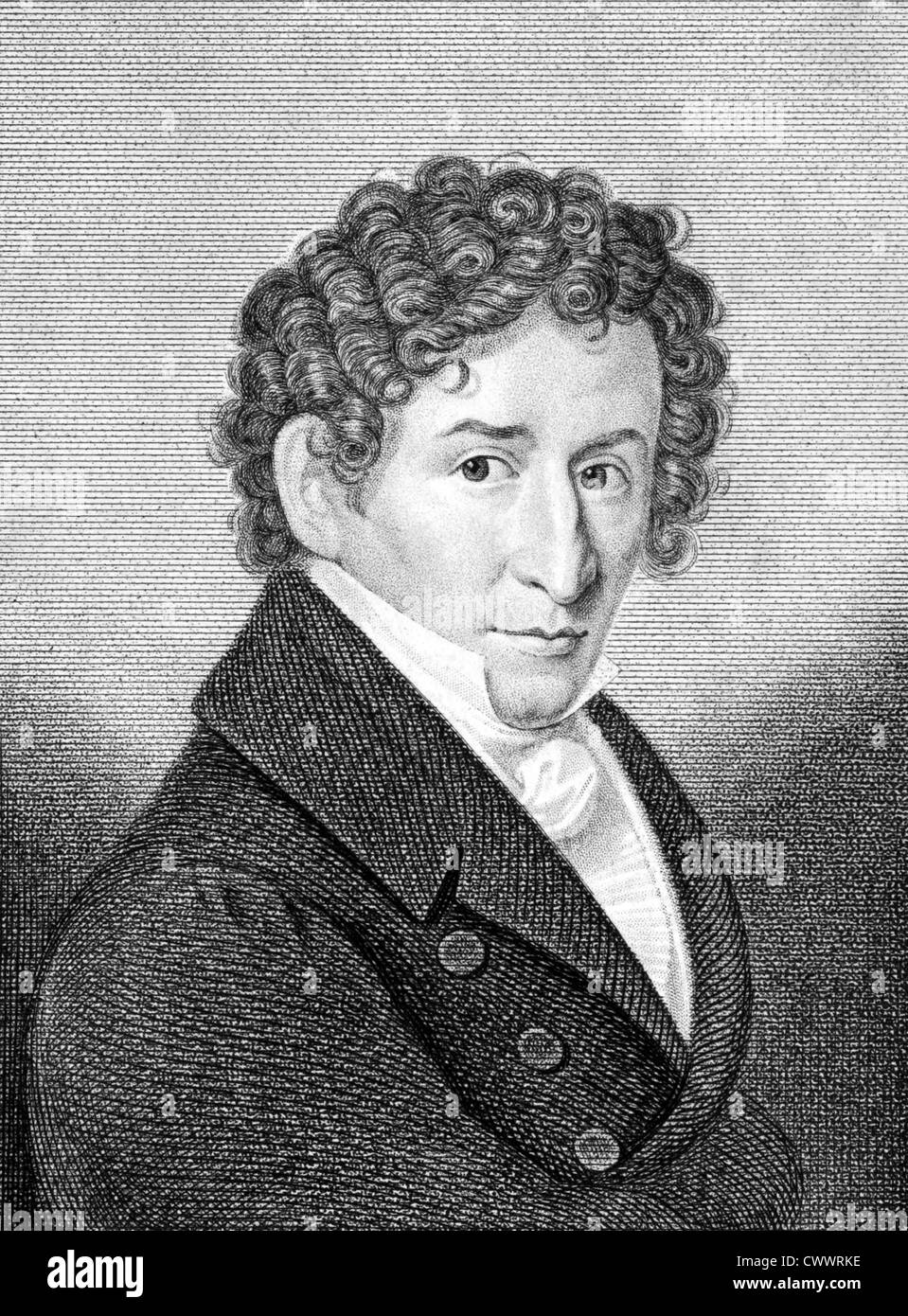 Ludwig Devrient (1784-1832) sur gravure de 1859. L'acteur allemand. Banque D'Images
