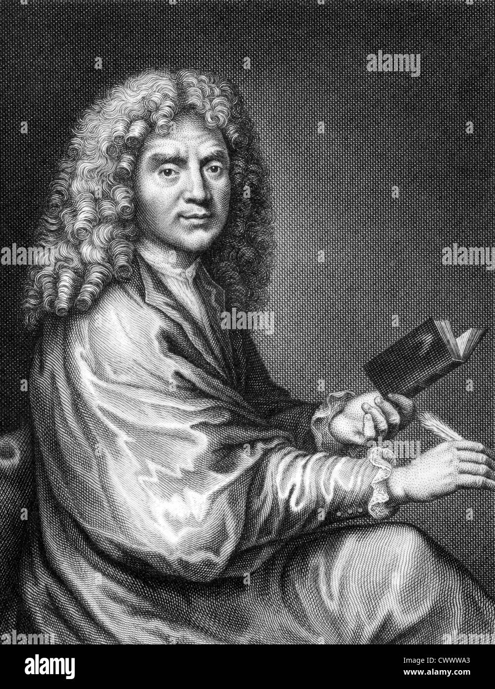 Molière (1622-1676) sur gravure de 1859. Dramaturge et acteur français, l'un des plus grands maîtres de la comédie. Banque D'Images