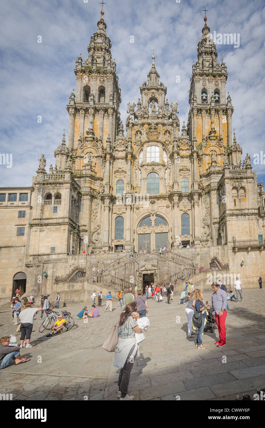 Place Obradoiro, Santaigo de Compostelle Banque D'Images