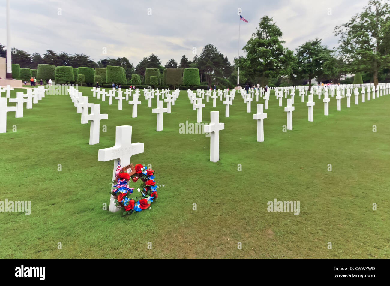 Le cimetière américain de Colleville sur Mer en Normandie Banque D'Images