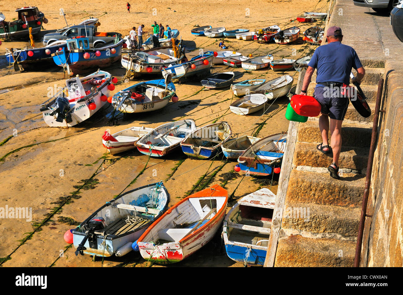 La vie autour du port, St Ives, Cornwall, UK Banque D'Images