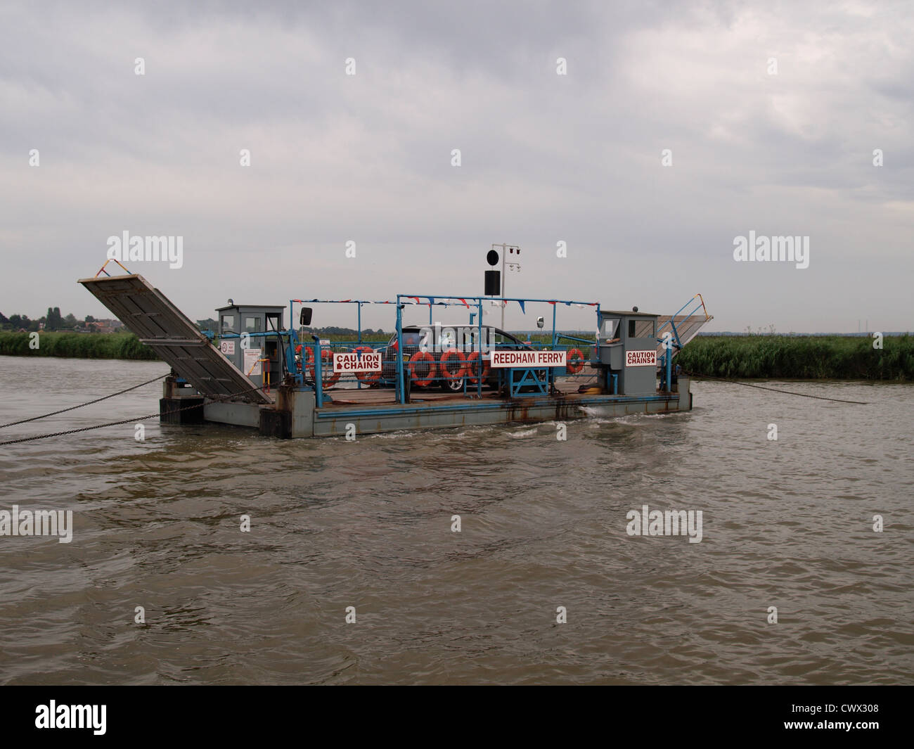 Chaîne Reedham Ferry, Norfolk, UK Banque D'Images