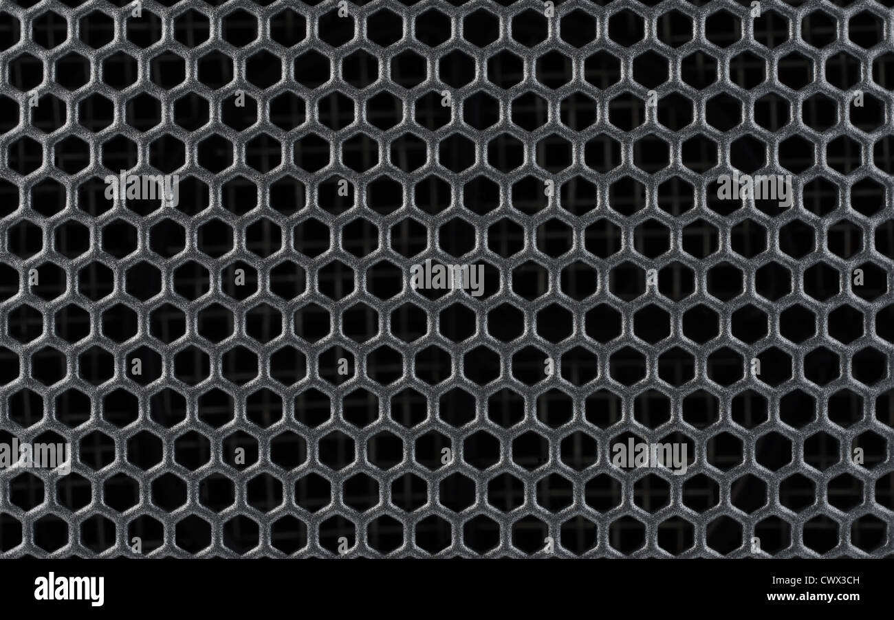 Résumé de l'acier ou en métal motif texturé avec cellules hexagonales comme arrière-plan industriel Banque D'Images
