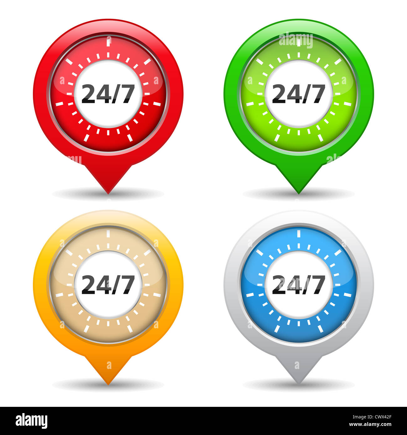 concept de 24/7 Banque D'Images