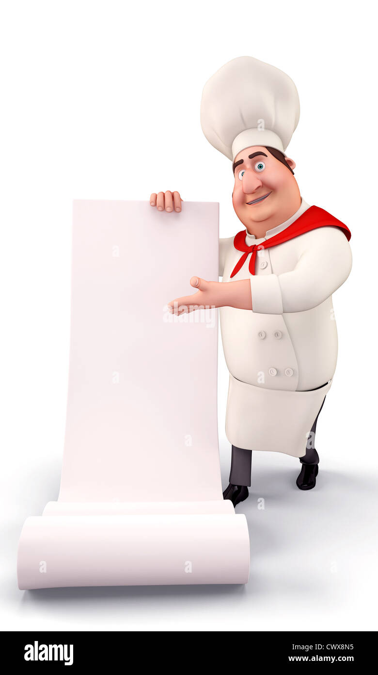 Chef avec une grande liste Banque D'Images