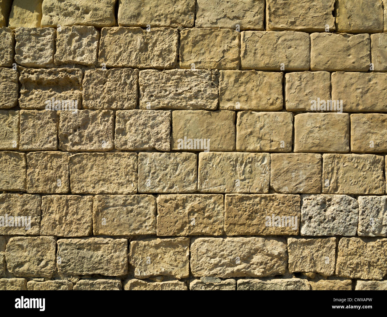 Close up de grès jaune wall blocks Banque D'Images