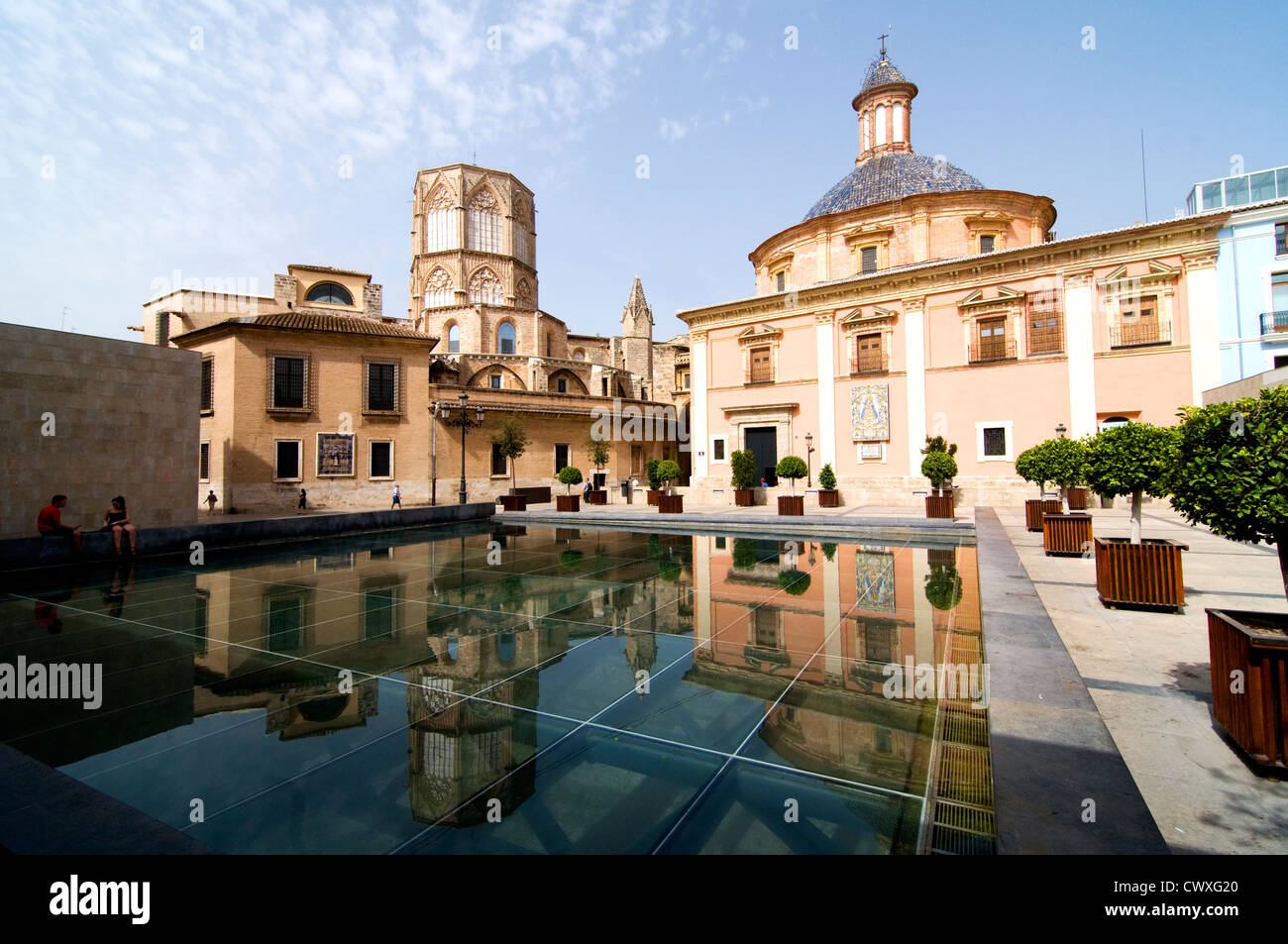 Plaza de la Almoina, Valencia, Espagne Banque D'Images