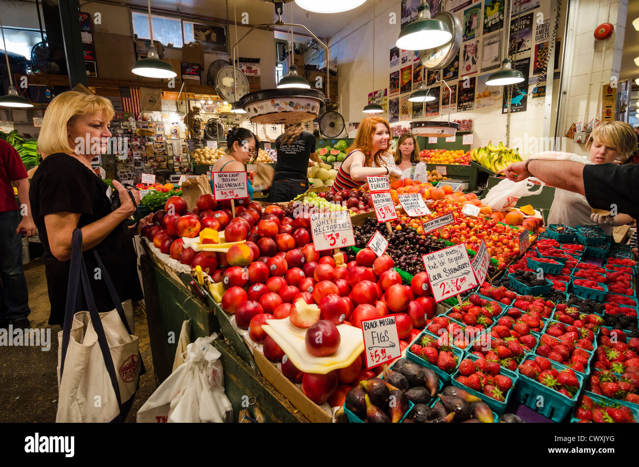 Décrochage du marché de Pike Place Market, Seattle, USA Banque D'Images