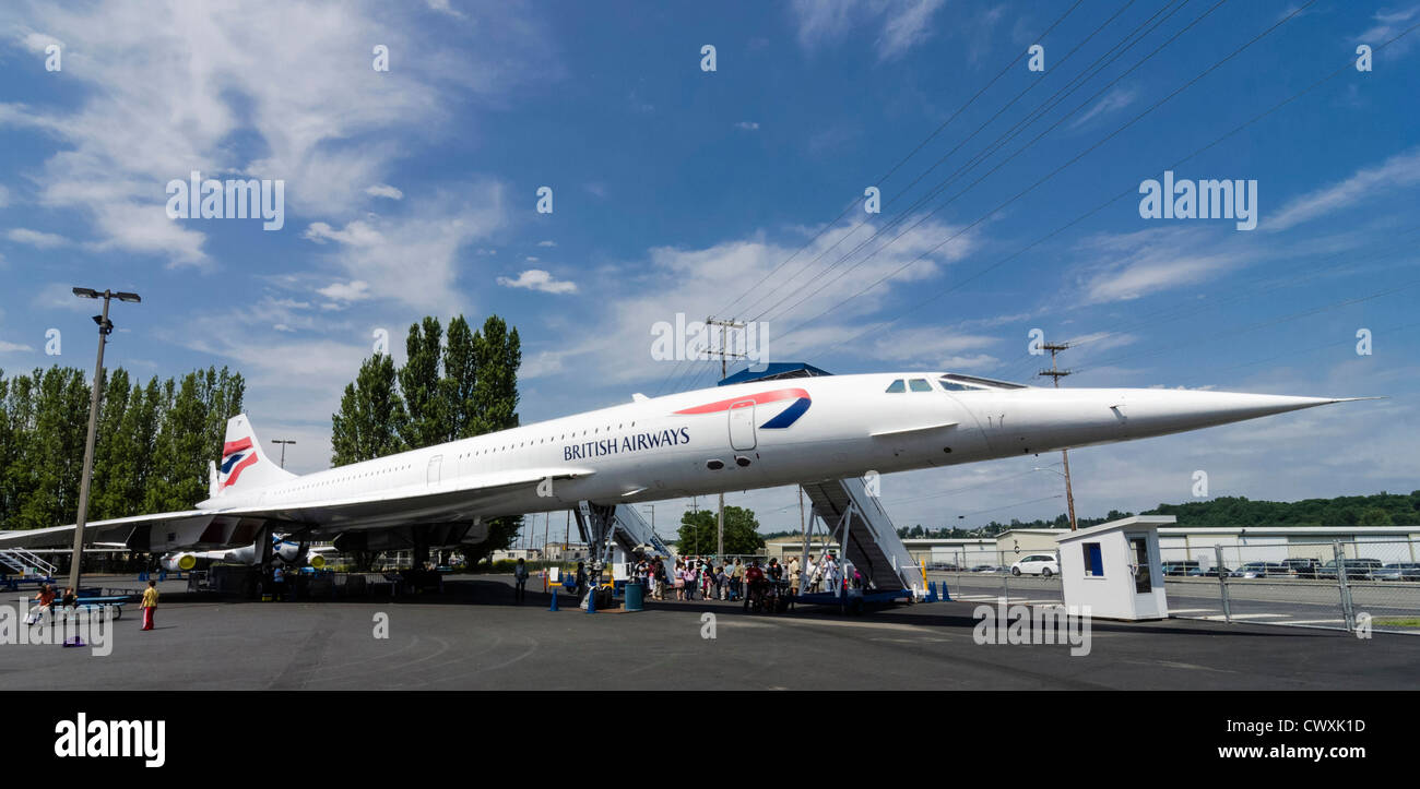 Concorde au Musée de l'aviation, Seattle, USA Banque D'Images