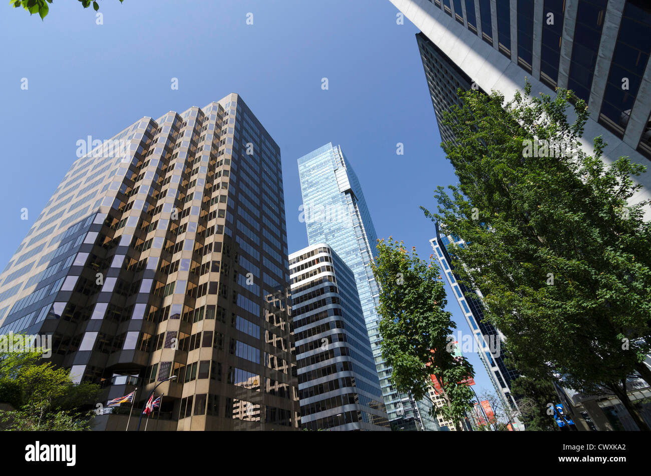 Les immeubles de bureaux de Vancouver au centre-ville, Canada Banque D'Images