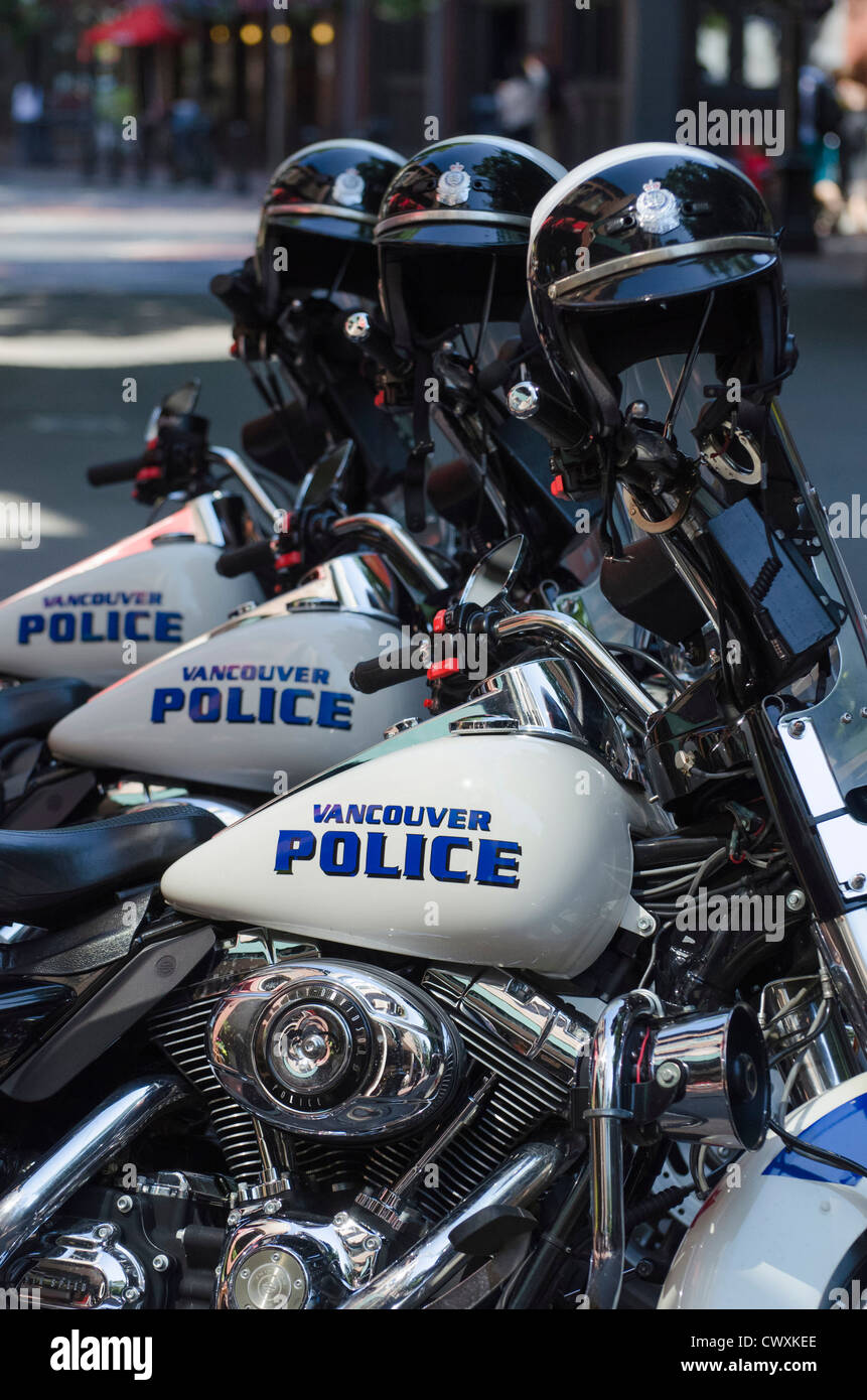 Vancouver Police Department's Harley Davidson motos, Vancouver, Canada Banque D'Images
