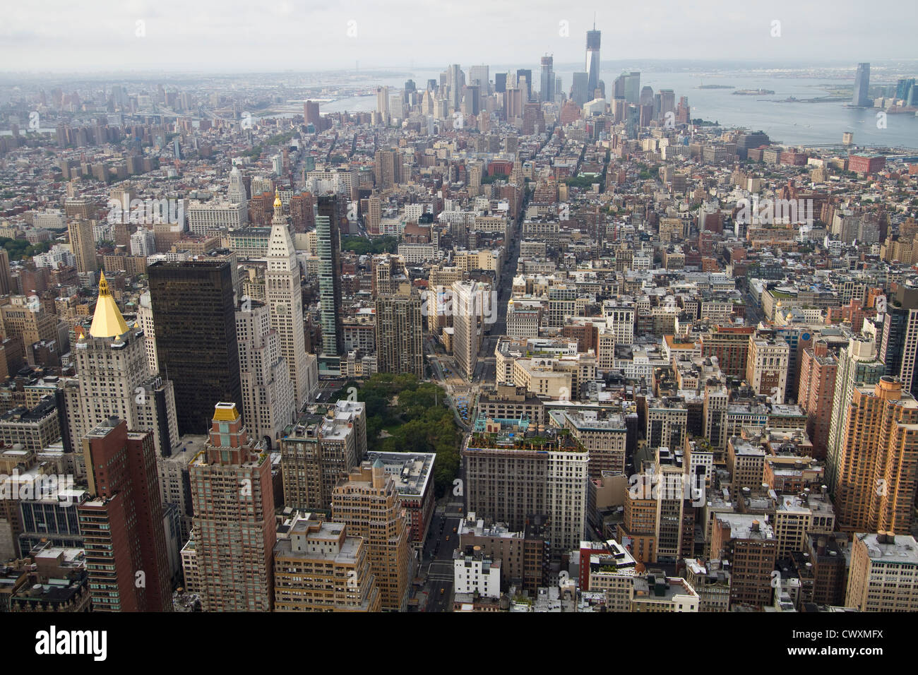 Une vue générale de Manhattan, vue de l'observatoire de l'Empire State Building Banque D'Images