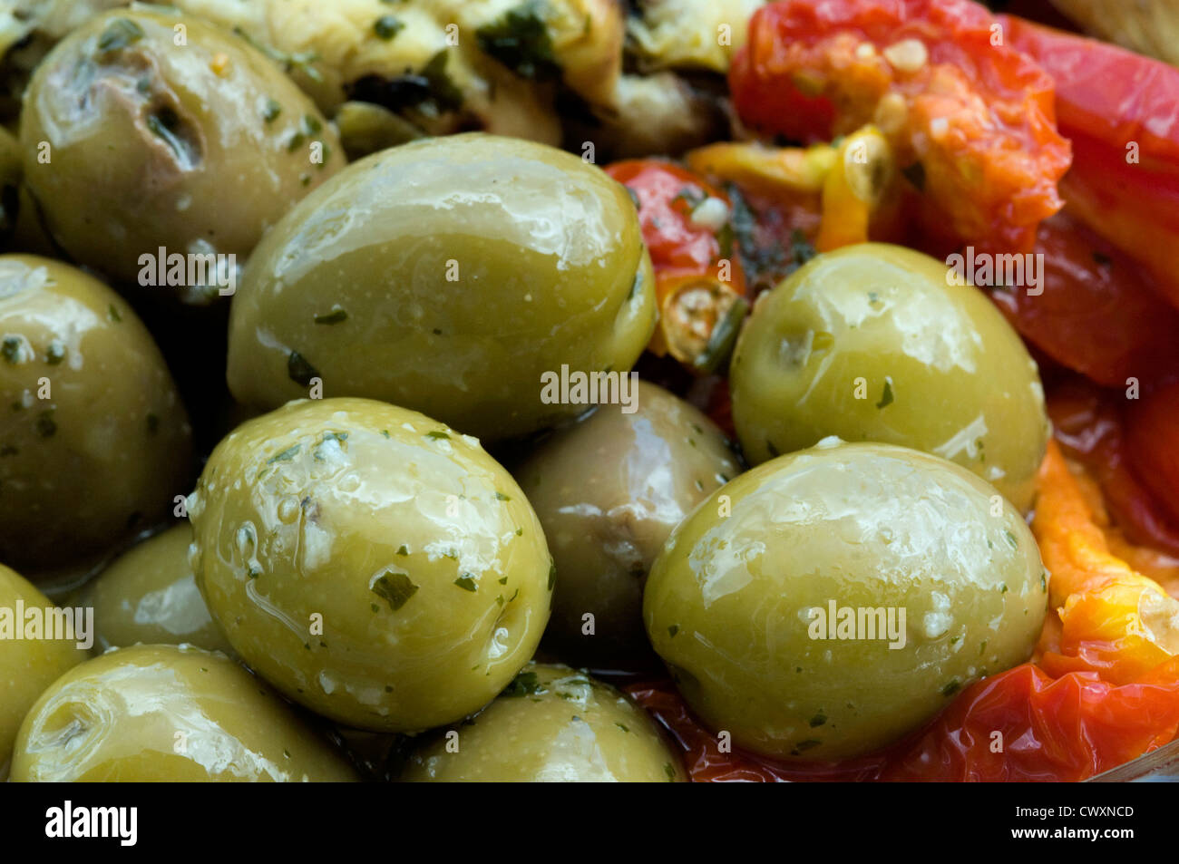 Kalkidis vert olives espagnoles Banque D'Images