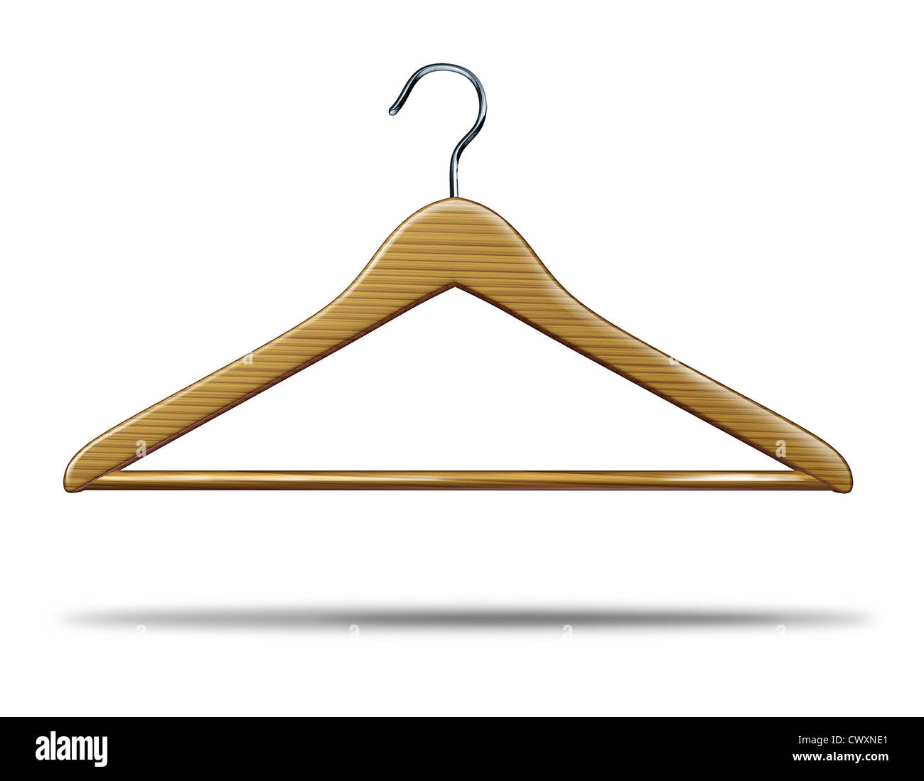Magasin de vêtements hanger comme symbole de placard et de stockage magasin de marchandises et une icône de l'industrie textile commercial business sur un fond blanc. Banque D'Images