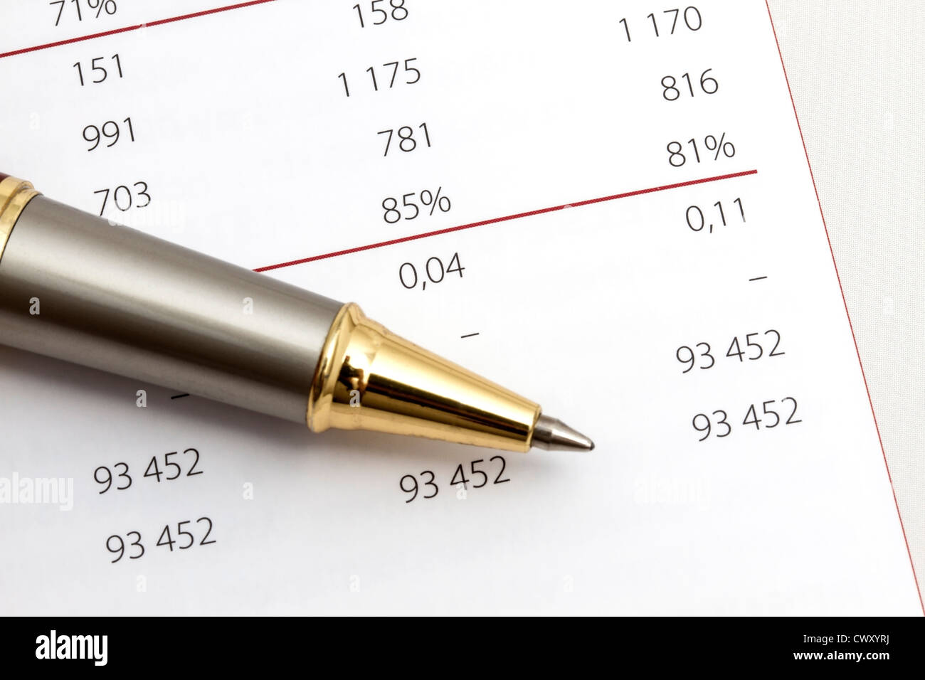 L'analyse des données en bourse ou d'autres Banque D'Images