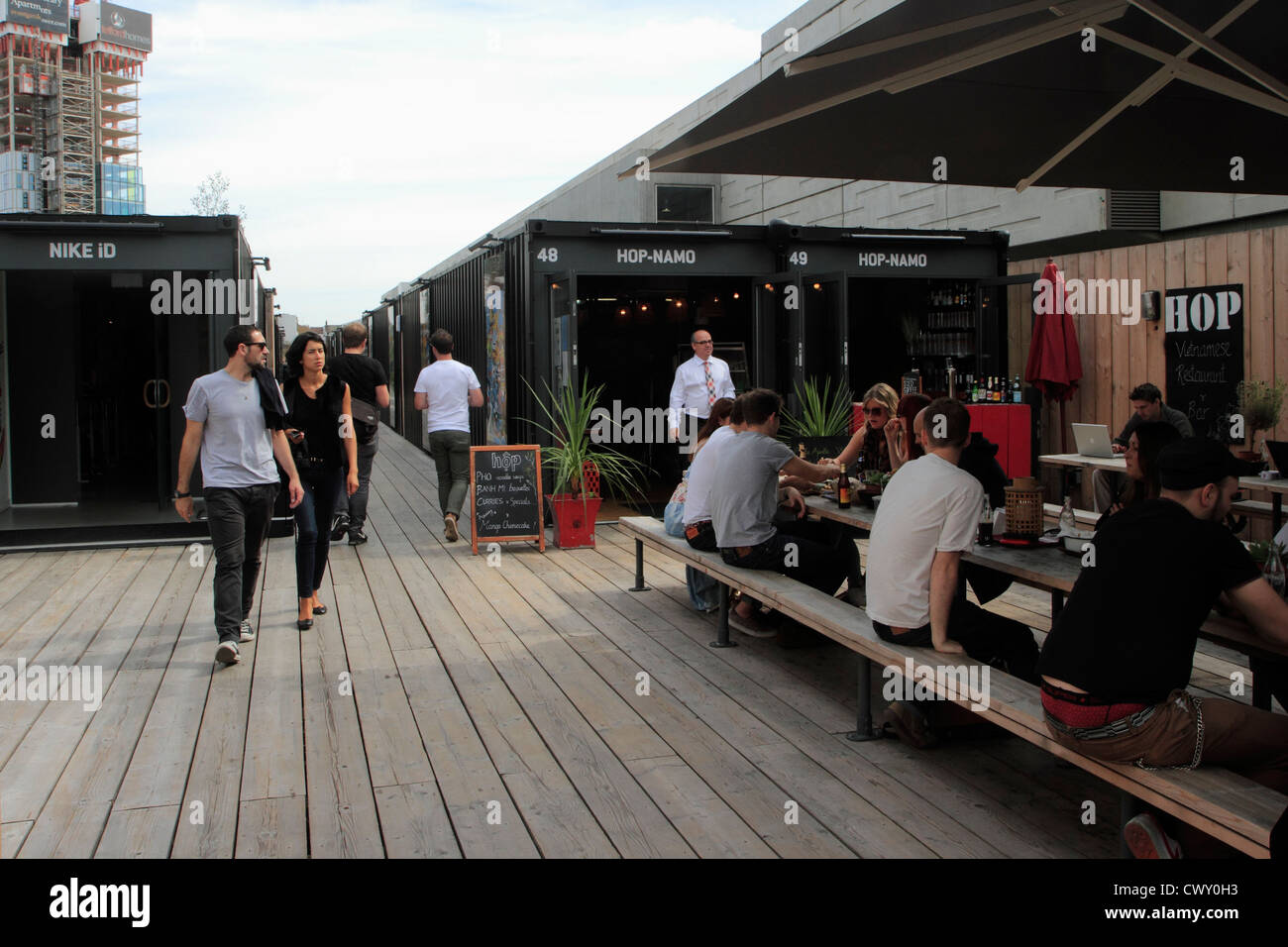 Boxpark, Shoreditch, London, UK Banque D'Images