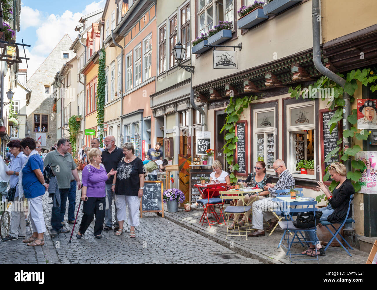 Pont des Marchands, Erfurt, Thuringe, Allemagne Banque D'Images