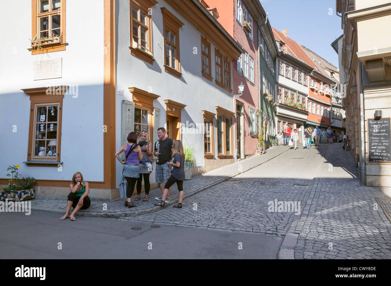 Pont des Marchands, Erfurt, Thuringe, Allemagne Banque D'Images