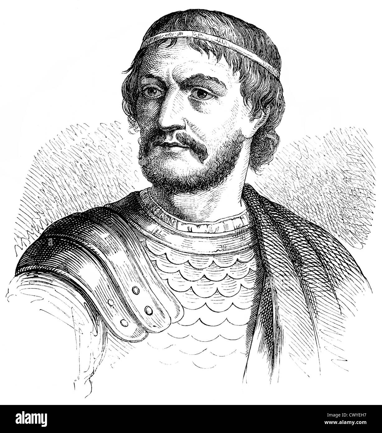 Charles Martel, Carolus Martellus, vers 688-741 francs, chef militaire et politique de l'Arnulfings Pippinids et dynas Banque D'Images
