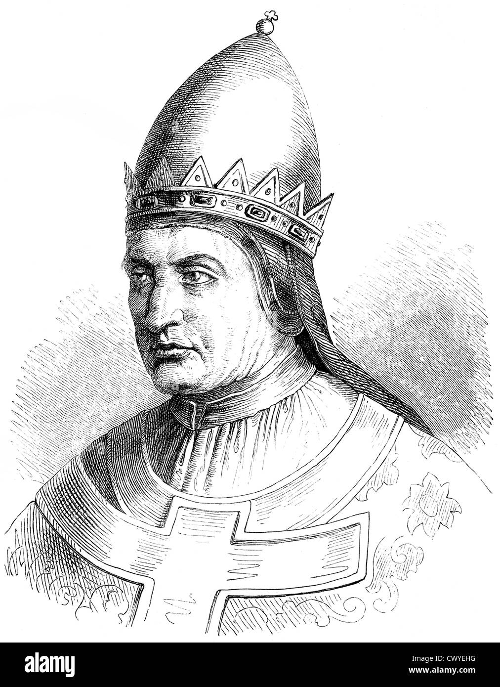 Le pape Grégoire VII, né Hildebrand de Sovana, Ildebrando da Soana, vers 1020-1085, le pape à partir de 1073-1085, Banque D'Images
