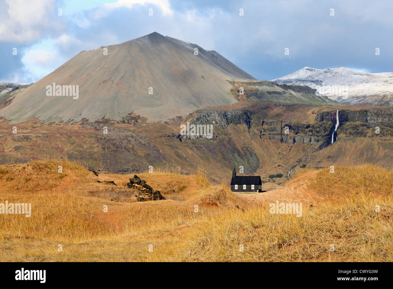 Église de Budir sur Péninsule de Snæfellsnes, l'Islande Banque D'Images