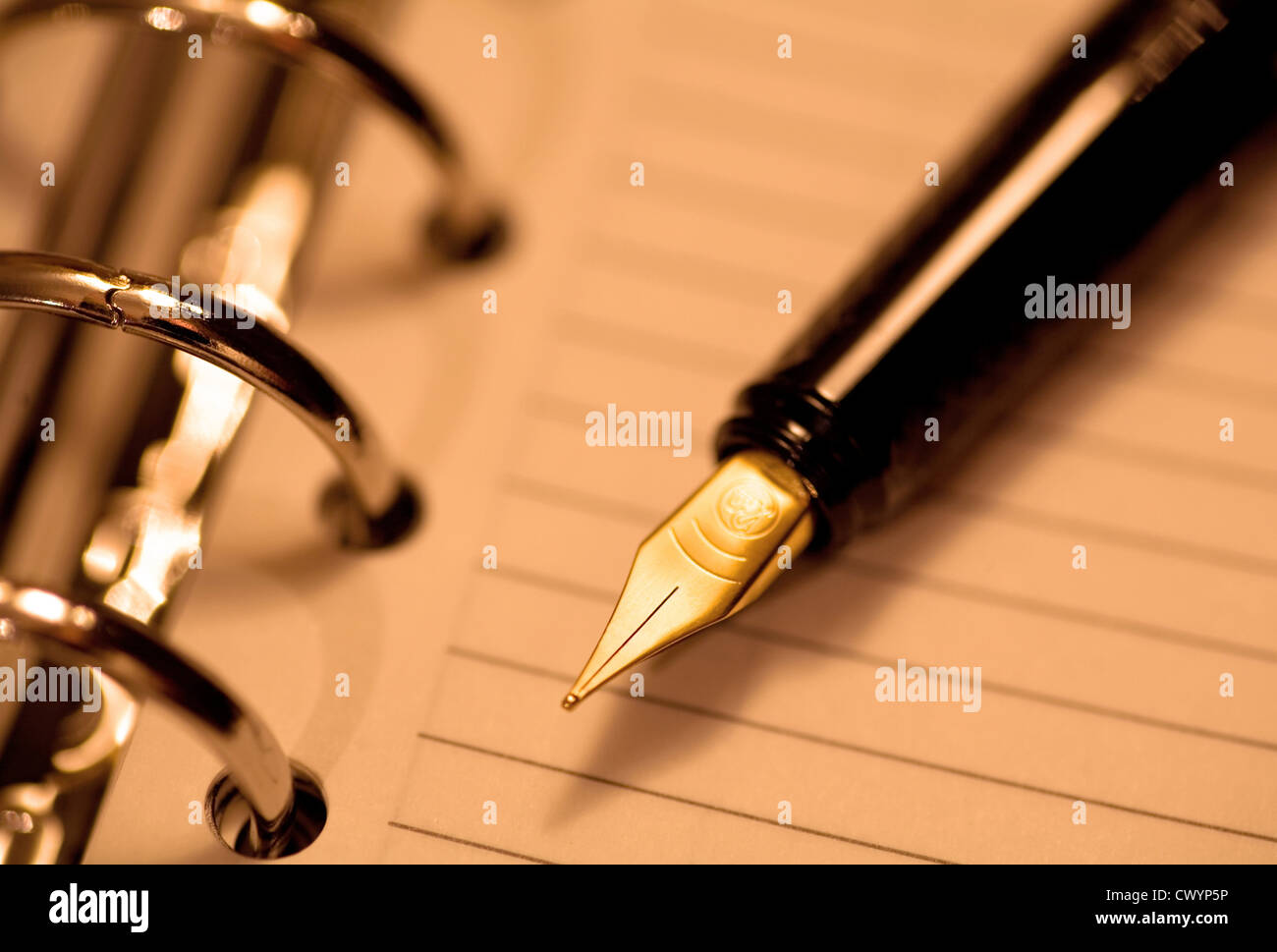 Sur le bloc-notes à Banque D'Images